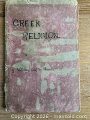 MaxSold Auction: Antique Book on Greek Religion - Pickering (Ontario, Canada) SELLER MANAGED Reseller Online Auction - Old Brock Road