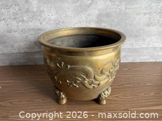 MaxSold Auction: LARGE Vintage Chinese Bronze Dragon Jardiniere Footed Planter Pot - Los Gatos (California, USA) SELLER MANAGED Estate Sale Online Auction - East Main Street
