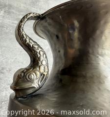 MaxSold Auction: Swedish Urn Form Hammered Metal Vase with Sea Dolphin Fish Handles - Los Gatos (California, USA) SELLER MANAGED Estate Sale Online Auction - East Main Street