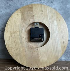 MaxSold Auction: Vintage 1970s Danish Modern Linden Round Wooden Clock - Los Gatos (California, USA) SELLER MANAGED Estate Sale Online Auction - East Main Street