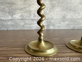MaxSold Auction: Vintage Brass Barley Twist Candlesticks - Los Gatos (California, USA) SELLER MANAGED Estate Sale Online Auction - East Main Street