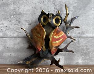 MaxSold Auction: Vintage Brutalist MCM Torch Cut Metal Owl Wall Sculpture - Los Gatos (California, USA) SELLER MANAGED Estate Sale Online Auction - East Main Street