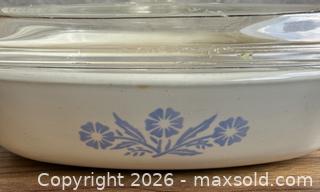 MaxSold Auction: Vintage Corning Ware " Blue Cornflower " Shallow Casserole Skillet Baking Dish w/ Lid  - Los Gatos (California, USA) SELLER MANAGED Estate Sale Online Auction - East Main Street