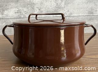 MaxSold Auction: Vintage Dansk Kobenstyle Enamelware 2 Quart Casserole Pot with Trivet Lid Designed by Jens Quistgaard - Los Gatos (California, USA) SELLER MANAGED Estate Sale Online Auction - East Main Street
