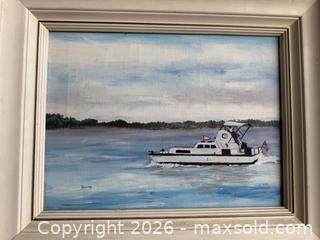 MaxSold Auction: Vintage Framed Art: Original Nautical Painting - Signed - Los Gatos (California, USA) SELLER MANAGED Estate Sale Online Auction - East Main Street
