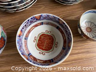 MaxSold Auction: Vintage Japanese Imari Chrysanthemum Brocade Arita Porcelain Plates, Bowls, & Teacups Set - Los Gatos (California, USA) SELLER MANAGED Estate Sale Online Auction - East Main Street