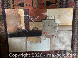 MaxSold Auction: An Original Mixed Media Abstract Painting - Oro-Medonte (Ontario, Canada) SELLER MANAGED Downsizing Online Auction - Line 7 South