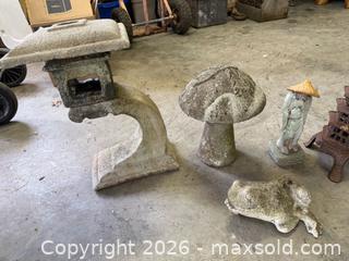 MaxSold Auction: Concrete and yard decor, brass kettle - North Cowichan (British Columbia, Canada) SELLER MANAGED Moving Online Auction - Maple Bay Road