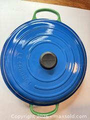 MaxSold Auction: Le Creuset 32 cm Enameled Cast Iron Dutch Oven - Blue/Green - San Jose (California, USA) PARTNER MANAGED Estate Sale Online Auction - East Humboldt Street