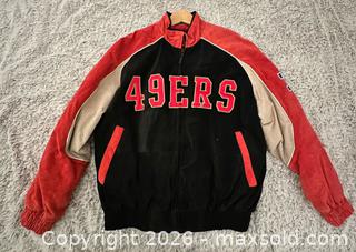 MaxSold Auction: San Francisco 49ers Suede Varsity Zip-Up Jacket Medium - San Jose (California, USA) PARTNER MANAGED Estate Sale Online Auction - East Humboldt Street