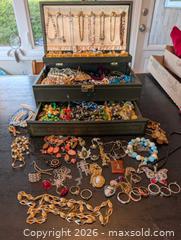 MaxSold Auction: Vintage jewelry box with 8lbs of jewelry  - Ottawa (Ontario, Canada) SELLER MANAGED Downsizing Online Auction - Kingsford Court