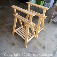 MaxSold Auction: Adjustable wooden sawhorses (2) - Roseville (California, USA) PARTNER MANAGED Moving Online Auction - Jennifer Circle