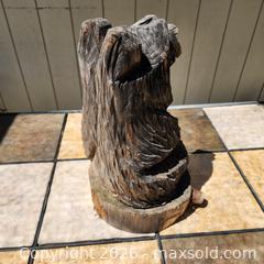 MaxSold Auction: Hand-Carved Wood Bear Figurine on Log Base - Roseville (California, USA) PARTNER MANAGED Moving Online Auction - Jennifer Circle