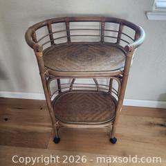 MaxSold Auction: Rattan and Bamboo Bar Cart - Roseville (California, USA) PARTNER MANAGED Moving Online Auction - Jennifer Circle
