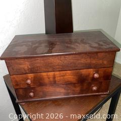 MaxSold Auction: Wooden Jewelry Box with Contents - Roseville (California, USA) PARTNER MANAGED Moving Online Auction - Jennifer Circle