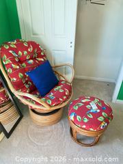 MaxSold Auction: Rattan Swivel Chair and Stool C - Lower Macungie Township (Pennsylvania, USA) PARTNER MANAGED Downsizing Online Auction - Grandy Court