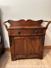 MaxSold Auction: Antique Small Solid Wood Washstand, Dark Brown - South Frontenac (Ontario, Canada) SELLER MANAGED Moving Online Auction -  Pepper Lane