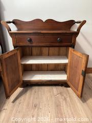 MaxSold Auction: Antique Small Solid Wood Washstand, Dark Brown - South Frontenac (Ontario, Canada) SELLER MANAGED Moving Online Auction -  Pepper Lane