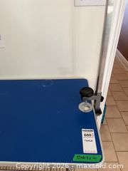 MaxSold Auction: Adjustable Blue Pet Grooming Table with Arm and Wire Shelf - Leeds And The Thousand Islands (Ontario, Canada) PARTNER MANAGED Downsizing Online Auction - Main Street