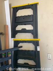 MaxSold Auction: Folding Plastic Sawhorses with Yellow Top Rails - Leeds And The Thousand Islands (Ontario, Canada) PARTNER MANAGED Downsizing Online Auction - Main Street