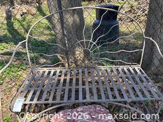 MaxSold Auction: Metal Outdoor Bench With Floral Cushions - Leeds And The Thousand Islands (Ontario, Canada) PARTNER MANAGED Downsizing Online Auction - Main Street