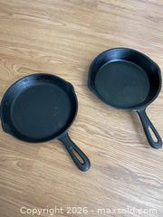 MaxSold Auction: Six Cast Iron Skillets, Various Sizes and Origins - Leeds And The Thousand Islands (Ontario, Canada) PARTNER MANAGED Downsizing Online Auction - Main Street