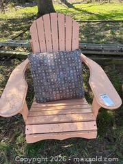 MaxSold Auction: Two Wood Slatted Adirondack Chairs with Cushions - Leeds And The Thousand Islands (Ontario, Canada) PARTNER MANAGED Downsizing Online Auction - Main Street
