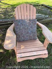 MaxSold Auction: Two Wood Slatted Adirondack Chairs with Cushions - Leeds And The Thousand Islands (Ontario, Canada) PARTNER MANAGED Downsizing Online Auction - Main Street