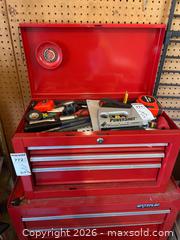 MaxSold Auction: Waterloo Red Metal Tool Chest with Rolling Cabinet - Leeds And The Thousand Islands (Ontario, Canada) PARTNER MANAGED Downsizing Online Auction - Main Street