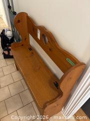 MaxSold Auction: Wooden Bench with Heart Cutout and Storage Compartment - Leeds And The Thousand Islands (Ontario, Canada) PARTNER MANAGED Downsizing Online Auction - Main Street