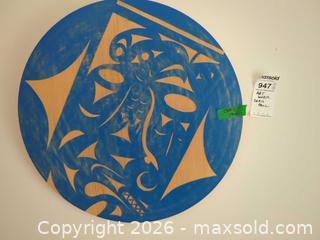 MaxSold Auction: Chris Paul (as labeled) Round Wooden Wall Art, Blue & Natural - Central Saanich (British Columbia, Canada) PARTNER MANAGED Moving Online Auction - Polo Park Crescent