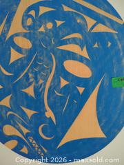 MaxSold Auction: Chris Paul (as labeled) Round Wooden Wall Art, Blue & Natural - Central Saanich (British Columbia, Canada) PARTNER MANAGED Moving Online Auction - Polo Park Crescent