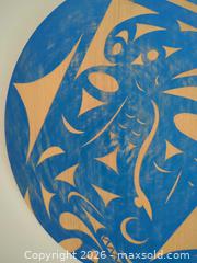 MaxSold Auction: Chris Paul (as labeled) Round Wooden Wall Art, Blue & Natural - Central Saanich (British Columbia, Canada) PARTNER MANAGED Moving Online Auction - Polo Park Crescent