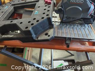 MaxSold Auction: Ridgid 7 in Corded Electric Tile Saw w/ Stand and supplies  - Central Saanich (British Columbia, Canada) PARTNER MANAGED Moving Online Auction - Polo Park Crescent