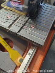 MaxSold Auction: Ridgid 7 in Corded Electric Tile Saw w/ Stand and supplies  - Central Saanich (British Columbia, Canada) PARTNER MANAGED Moving Online Auction - Polo Park Crescent