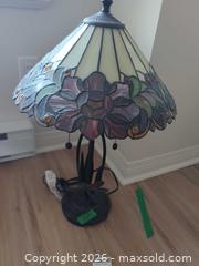 MaxSold Auction: Tiffany Stained Glass Table Lamp with Pull Chain - Central Saanich (British Columbia, Canada) PARTNER MANAGED Moving Online Auction - Polo Park Crescent