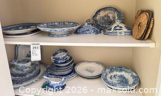 MaxSold Auction: Blue and White Porcelain Transferware & Floral Serveware Set - Saanich (British Columbia, Canada) PARTNER MANAGED Moving Online Auction - Maplewood (CONDO)