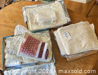 MaxSold Auction: Lot of Vintage Hand-Embroidered Linen & Cotton Pieces (Tablecloths) - Saanich (British Columbia, Canada) PARTNER MANAGED Moving Online Auction - Maplewood (CONDO)
