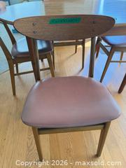MaxSold Auction: Mid-Century Modern Dining Table with 4 Dusty Rose/Brown Upholstered Chairs - Saanich (British Columbia, Canada) PARTNER MANAGED Moving Online Auction - Maplewood (CONDO)