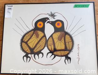 MaxSold Auction: Norval Morrisseau Woodland Abstract Paper Print, Framed, Large - Saanich (British Columbia, Canada) PARTNER MANAGED Moving Online Auction - Maplewood (CONDO)