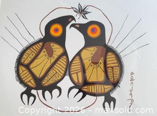 MaxSold Auction: Norval Morrisseau Woodland Abstract Paper Print, Framed, Large - Saanich (British Columbia, Canada) PARTNER MANAGED Moving Online Auction - Maplewood (CONDO)