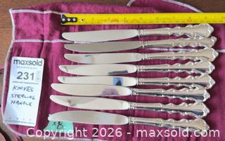MaxSold Auction: Set of 8 Sterling and Stainless Steel Dinner Knives with Sterling Silver handles - Saanich (British Columbia, Canada) PARTNER MANAGED Moving Online Auction - Maplewood (CONDO)