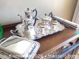 MaxSold Auction: Stainless Steel & EP Tea/Coffee Service with Tray and Carving Knife - Saanich (British Columbia, Canada) PARTNER MANAGED Moving Online Auction - Maplewood (CONDO)