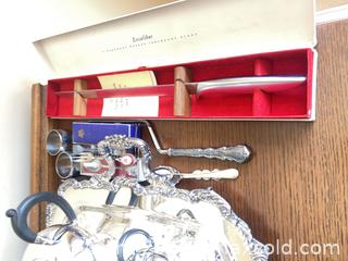 MaxSold Auction: Stainless Steel & EP Tea/Coffee Service with Tray and Carving Knife - Saanich (British Columbia, Canada) PARTNER MANAGED Moving Online Auction - Maplewood (CONDO)