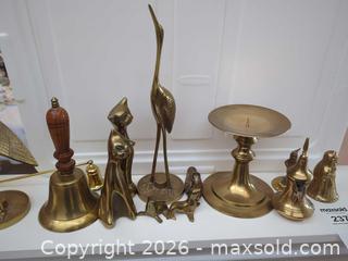 MaxSold Auction: Mixed Brass Decorative Figurines and Bells, Mid-Century Lot - Saanich (British Columbia, Canada) PARTNER MANAGED Moving Online Auction - Cordova Bay Road (CONDO)