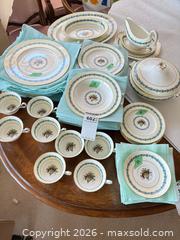 MaxSold Auction: Wedgwood Bone China Dinnerware Set with Blue & Gold Trim, Floral Centers - Saanich (British Columbia, Canada) PARTNER MANAGED Moving Online Auction - Cordova Bay Road (CONDO)