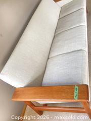 MaxSold Auction: Mid-Century Modern 4- Seater Beige Fabric Sofa - Sooke (British Columbia, Canada) PARTNER MANAGED Moving Online Auction - Firwood Place