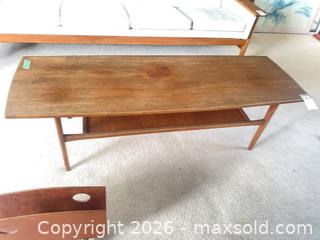 MaxSold Auction: Mid-Century Modern Solid Wood Coffee Table 58.5”x 19” x 17” Made in Canada. - Sooke (British Columbia, Canada) PARTNER MANAGED Moving Online Auction - Firwood Place