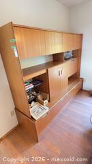 MaxSold Auction: Mid-Century Teak Wall Unit Hutch with Shelving & Drop-Front Bar - Sooke (British Columbia, Canada) PARTNER MANAGED Moving Online Auction - Firwood Place