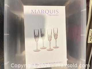 MaxSold Auction: Marquis by Waterford Crystal Champagne Flute Set of 4 - Upper Marlboro (Maryland, USA) SELLER MANAGED Estate Sale Online Auction - Fox Bow Drive